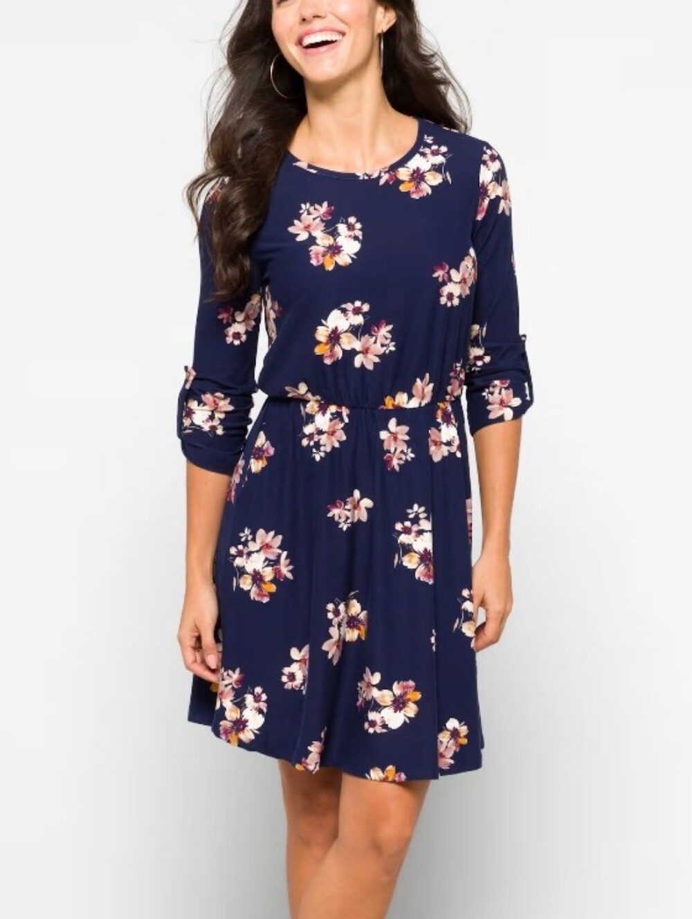 NWT French Grey Murphy Floral Brushed Knit Dress, Size L